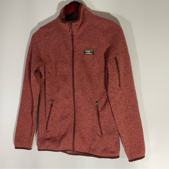 LL Bean Sweater Fleece Full-Zip Long Sleeve Front Pockets Chest Logo Jacket XS - Picture 15 of 15